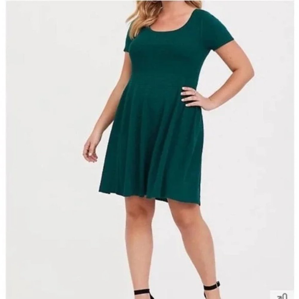 Torrid Forrest Green Knit Dress, 1X